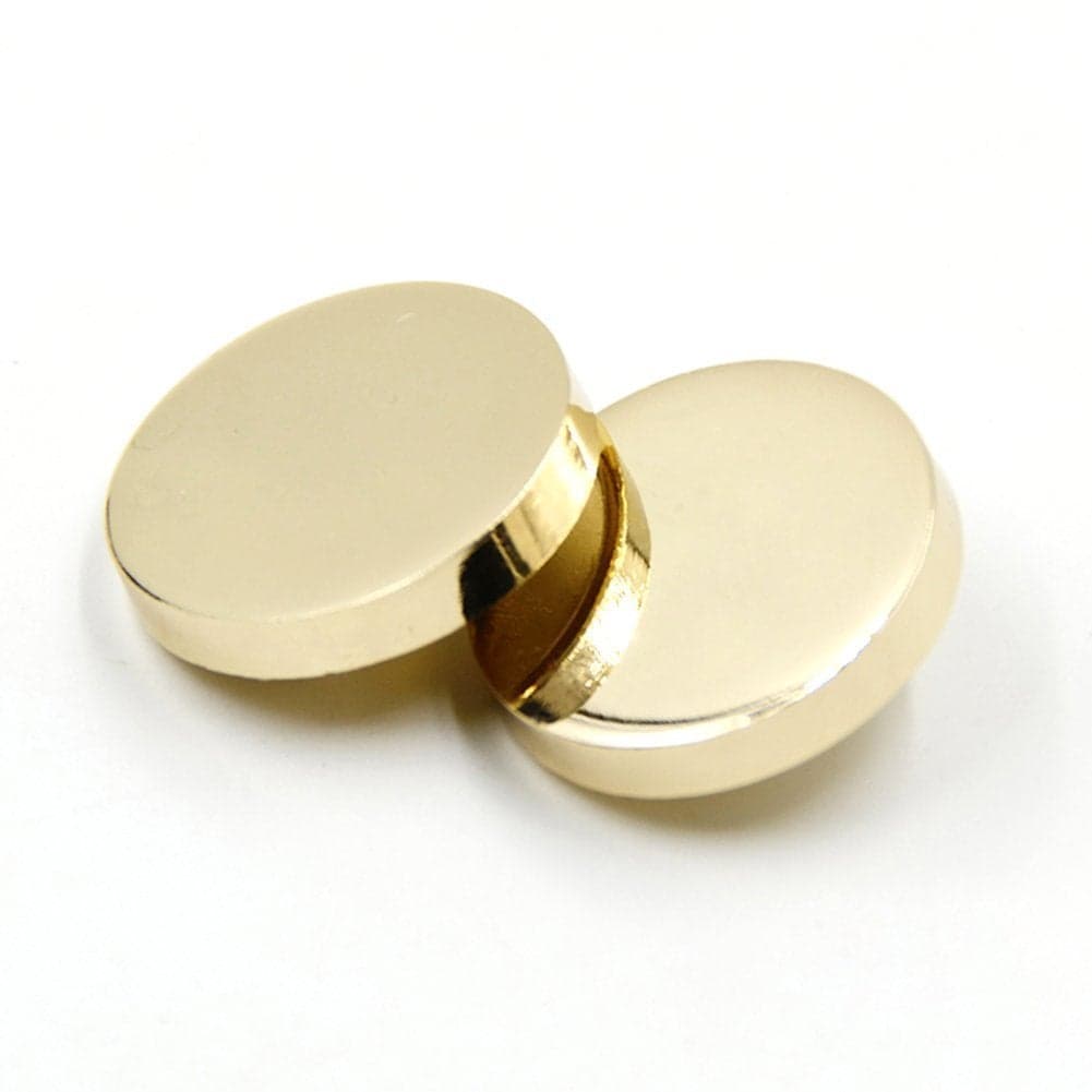 10PCS Metal Flat Button Womens Suit Woolen Coat Jacket Shirt Trousers Round Shaped Sewing Button 115mm Gold