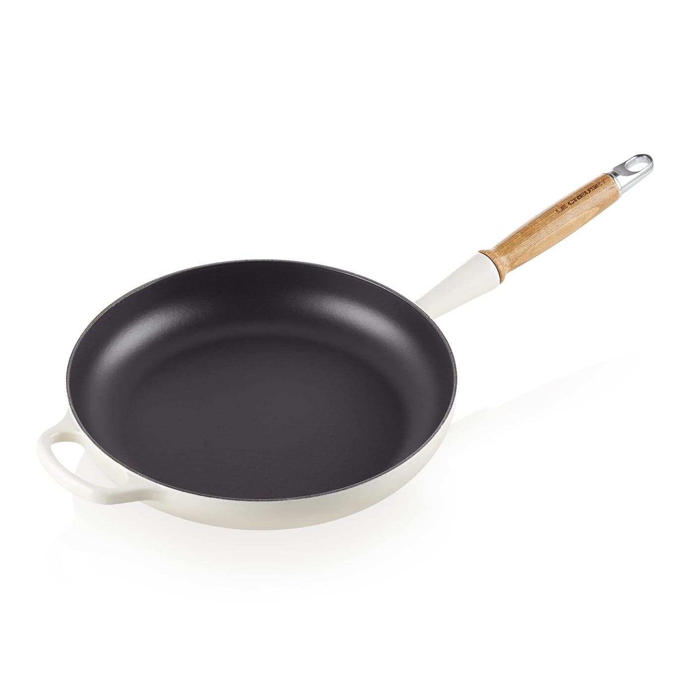 Le Creuset Signature Cast Iron Frying Pan With Wooden Handle 28cm Meringue 20258287160422