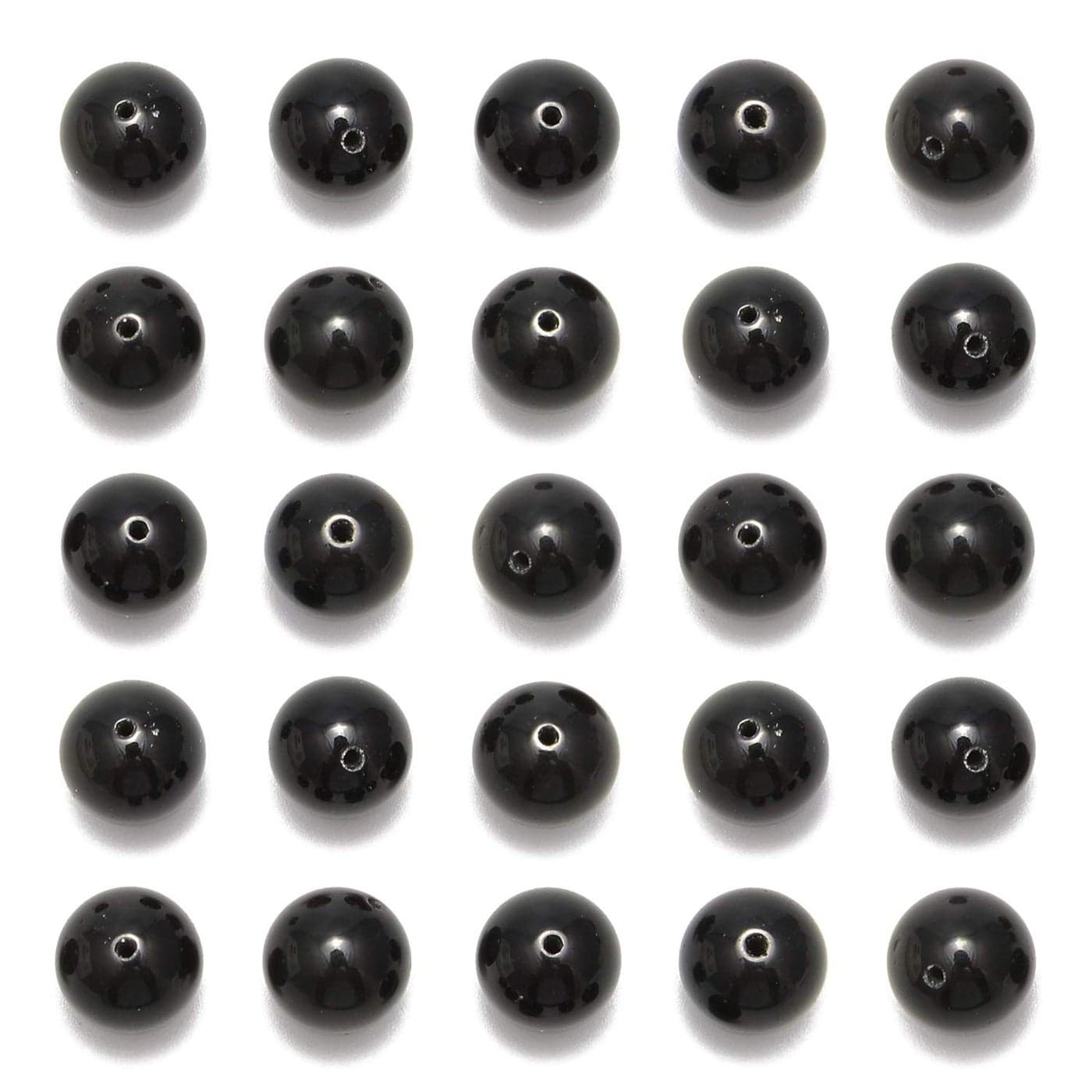 NCB 100pcs Original Natural Stone Beads Gemstone Round Loose Beads 6mm 8mm 10mm Black Obsidian 10mm 100Beads