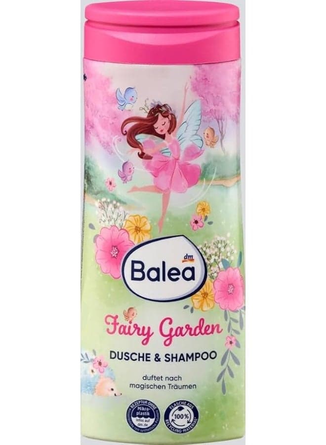 Balea Kids Shower Gel & Shampoo 2 in1 Fairy Garden for Skin & Hair | No Paraffins or Parabens | For Sensitive Skin, 300ml