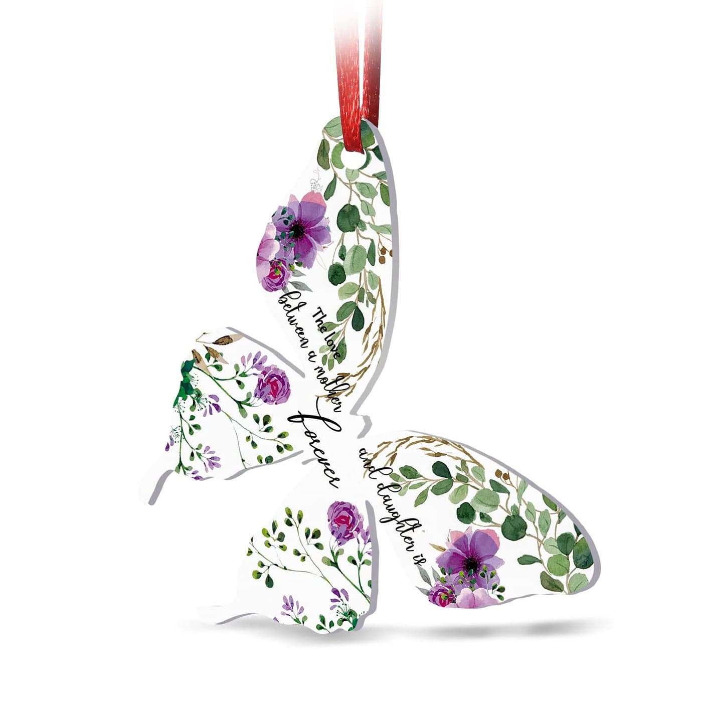 Jetec Christmas Ornament Butterfly Gifts for Women The Love Between Mother and Daughter is Forever Butterfly Ornament Acrylic Christmas Tree Decoration Mothers Day Present for Mom Birthday Gift