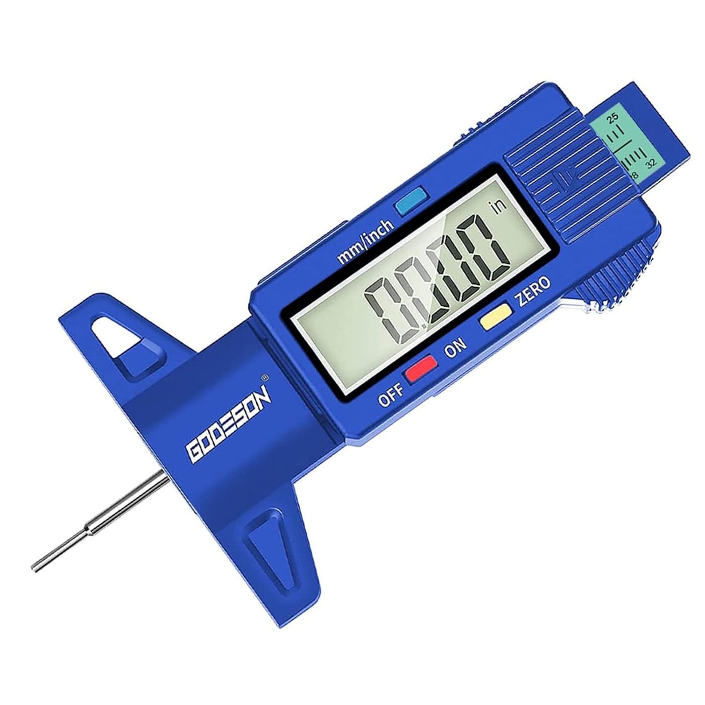 GODESON Digital Tire Tread Depth Gauge with LCD Display and Color-Coded Bar