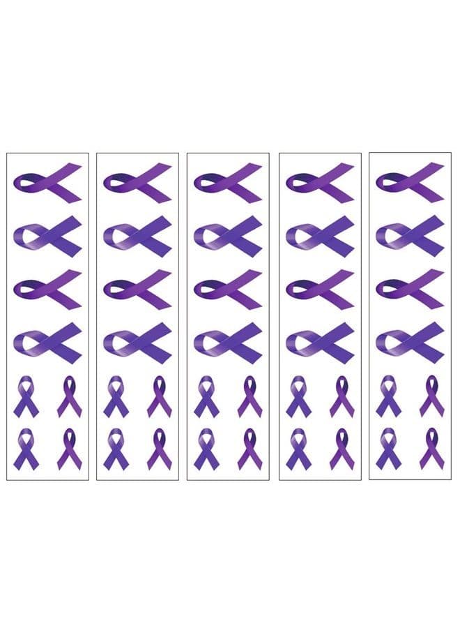 40 Purple Ribbon Temporary Tattoos: Pancreatic Cancer Awareness Tattoo