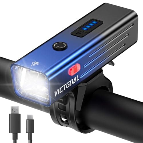VICTGOAL Cycle Light Rechargeable Front Light for Cycle, Smart Light Senor Bicycle Light Rechargeable 260 Lumen with 4 Lighting Modes, Bright Cycle Front Light for Safety Night Riding (BlackBlue)