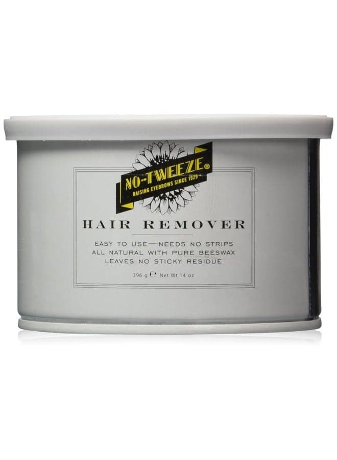 No-Tweeze Hair Removal Wax - All-Natural Beeswax Formula, Strip-Free Waxing for Face, Eyebrow & Body, Easy to Use, Non-Sticky Residue, 14 oz