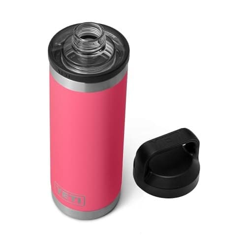 YETI Rambler 18 oz Bottle, Leakproof, Vacuum Insulated, Stainless Steel with Chug Cap, Tropical Pink