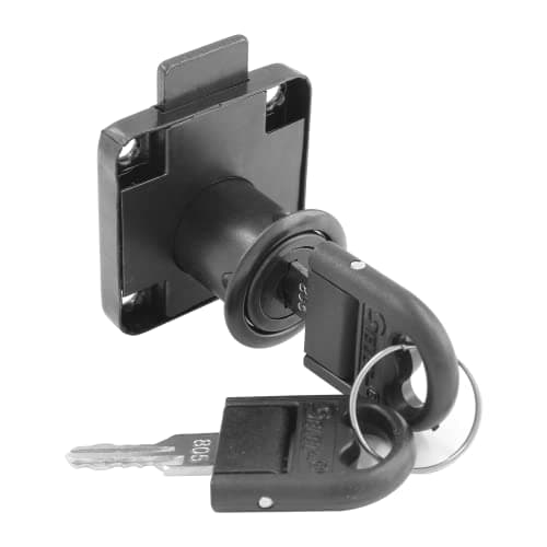 BokWin Cabinet Drawer Lock - Alloy Office Desk Drawer Lock with 2 Keys (Hole Diameter 19MM), Black
