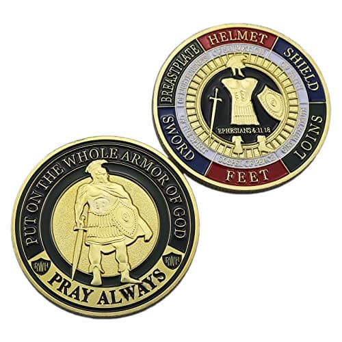 HillSpring 2 Pieces Put On The Whole Armor of God Challenge Coins Ephesians 61118