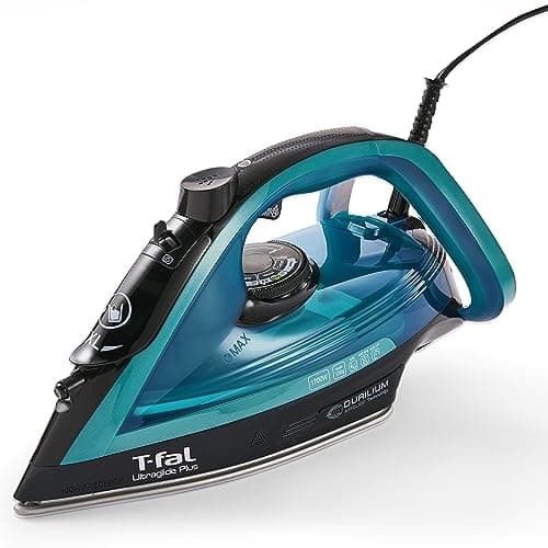 TFal Ultraglide Steam Iron for Clothes Durilium Soleplate Precision Tip AntiDrip AutoOff 1800 Watts Ironing Steaming FV5841U0