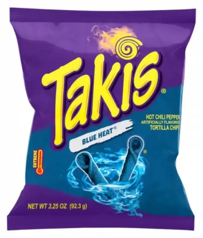 Takis Blue Heat Hot Chili Pepper Tortilla Chips- 92.3gms
