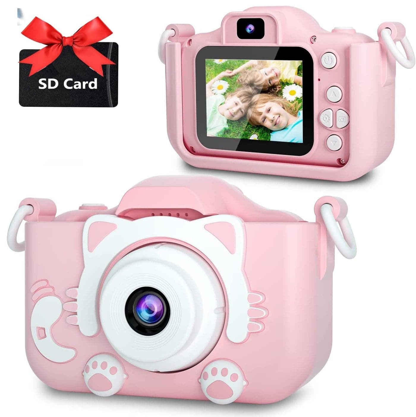 CADDLE & TOES Kids Camera for Boys Girls, 20MP 1080P Digital Video Camera for Kids, Christmas Birthday Gift for Boys Age 3-12, Toy Camera for 3 4 5 6 7 8 9 10 Year Old (Cute Pink)