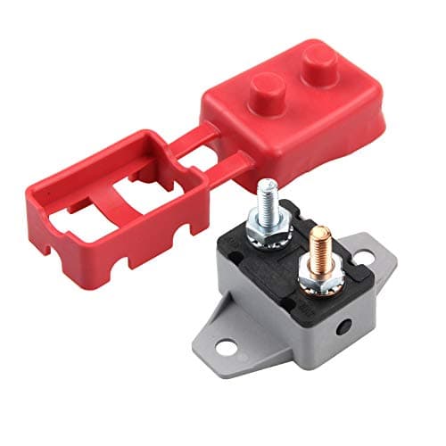ZOOKOTO 12V24V Stud Bolt Type Manual Reset Circuit Breaker 50A with Cover for Marine Boat battery chargers trucks buses electric cars car enginesetc