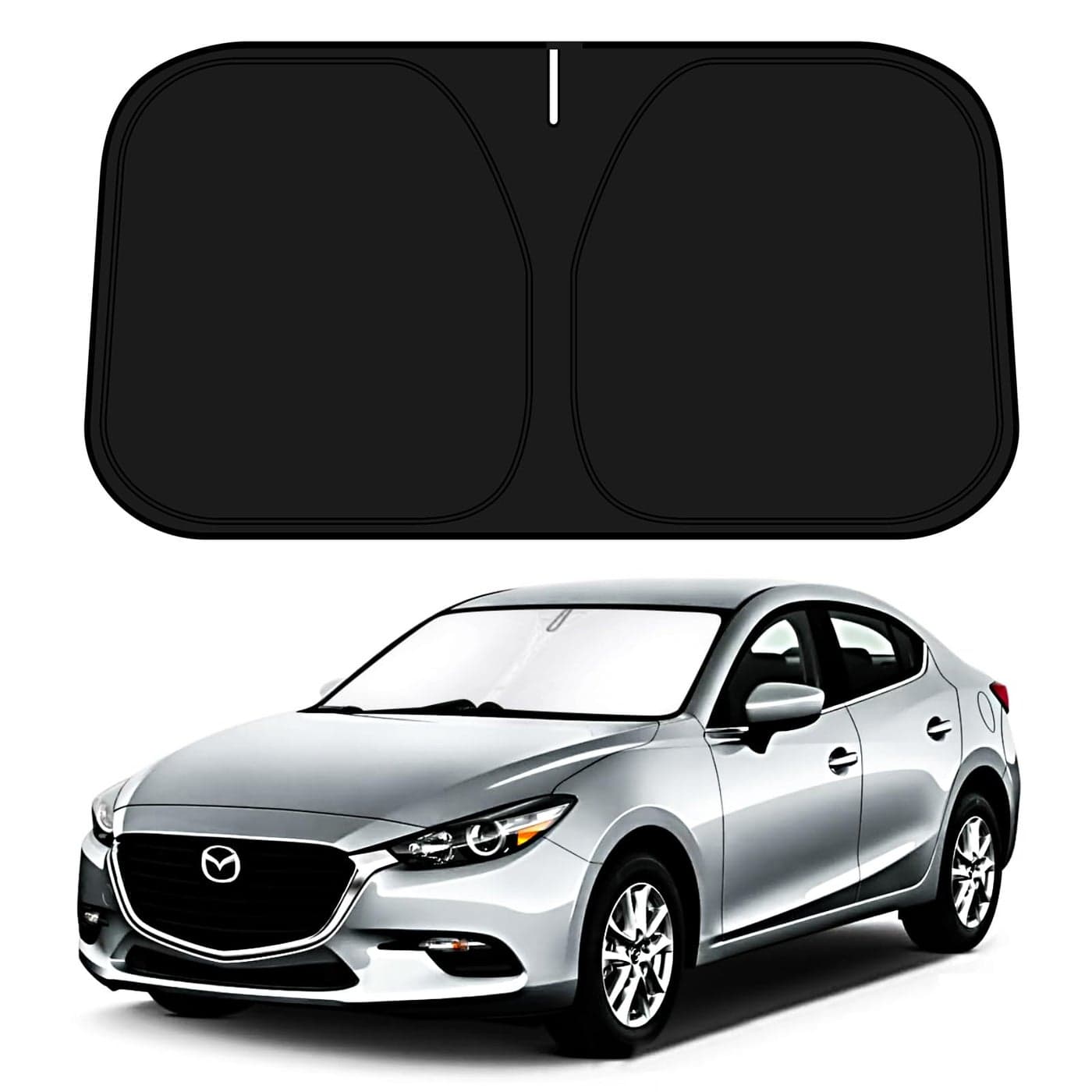 DLumina Windshield Sun Shade for 20142018 Mazda 3 Accessories Mazda3 Sedan Hatchback Front Window Sunshade Sun Visor Protector Block UV Rays Heat Foldable 2 Layers 210T Material