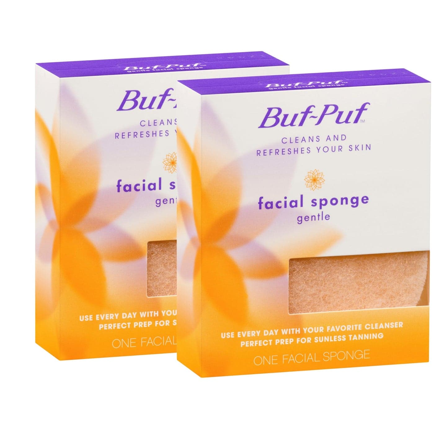 Buf-Puf Gentle Facial Sponge, Dermatologist Developed, Removes Deep Down Dirt & Makeup That Causes Breakouts and Blackheads, Reusable, Exfoliating, 2 Count