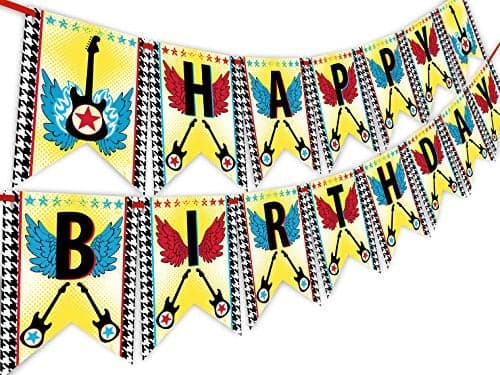 POP parties Rock Star Happy Birthday Banner