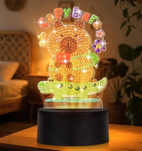 Diamond Painting Night Light Diamond Painting Kits For Adults Desktop Ornaments For Table Tabletop Decor Diamond Art Accessories For Adult Beginner Touch Lamp for Bedrooms Living Room Cute Rodent