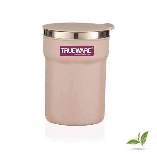 Trueware ACE 275 ML Inner Stainless Steel Outer Plastic Insulated Coffee Cup/Mug/Tumbler for Hot and Cold Drinks, BPA-Free, Food Grade – Ideal for Car, Home, Office, Travelling (Pink)
