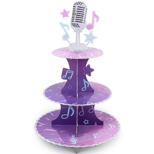 Kpop Cupcake Toppers Stand,Kpop Birthday Decorations, Kpop Cake Topper, Cupcake Holder and Serving Tray for Dessert Table,3 Tier Cupcake Stand for Birthday Party Decoration