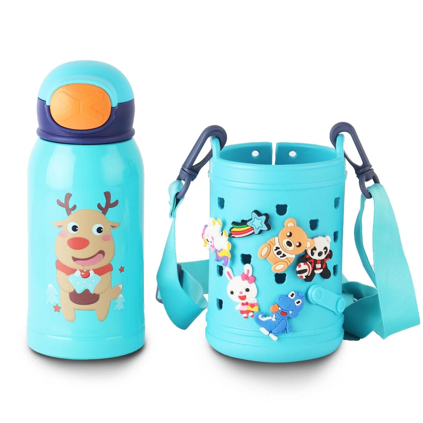 Cello Joytron Kids Flask | Stainless Steel Keeps Drinks Cool or hot for an Extra Long time | Double Walled Vacuum Insulated Technology | Leak Proof lid | 550ml, Blue