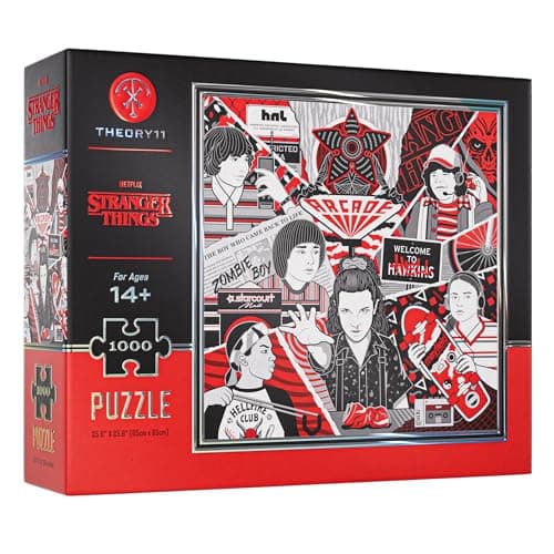 theory11 Stranger Things Jigsaw Puzzle 1000 Piece Jigsaw Puzzle Officially Licensed Stranger Things Merchandise Collectibles Precision Fit and Premium Quality Intermediate Puzzle