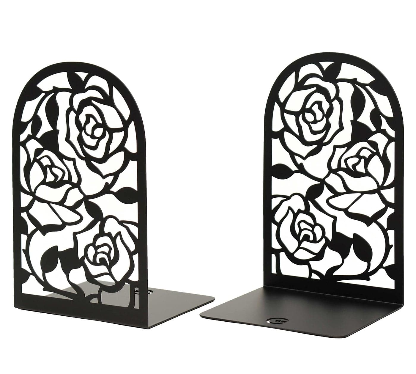 CNK Premium BookEnds Heavy Duty Metal Book Stoppers for Home Office Decorative Book Shelf Holders Rose Black