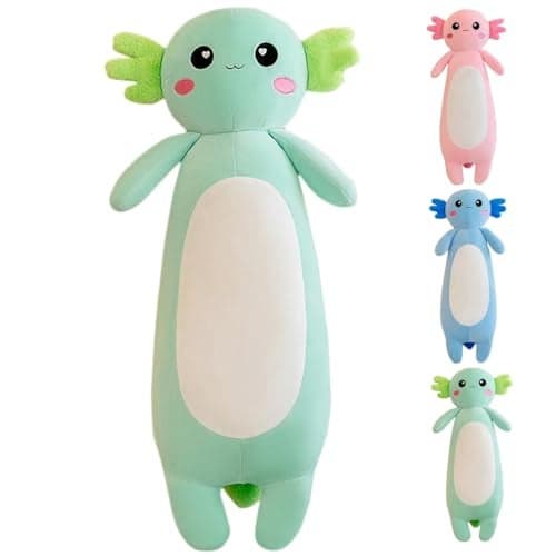 Kekeso Long Axolotl Plush Pillow Green Axolotl Stuffed Animal for Girls and Boys Salamander Plush Toy Gift for Christmas Green 100cm3937inch