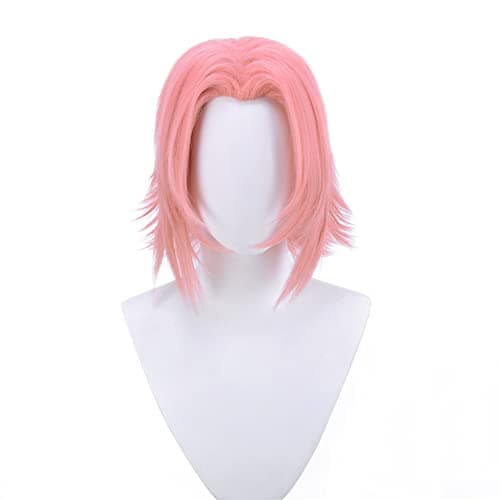 magic acgn Pink medium-parted fluffy short hair Cosplay Anime Wig Costume Character Wig