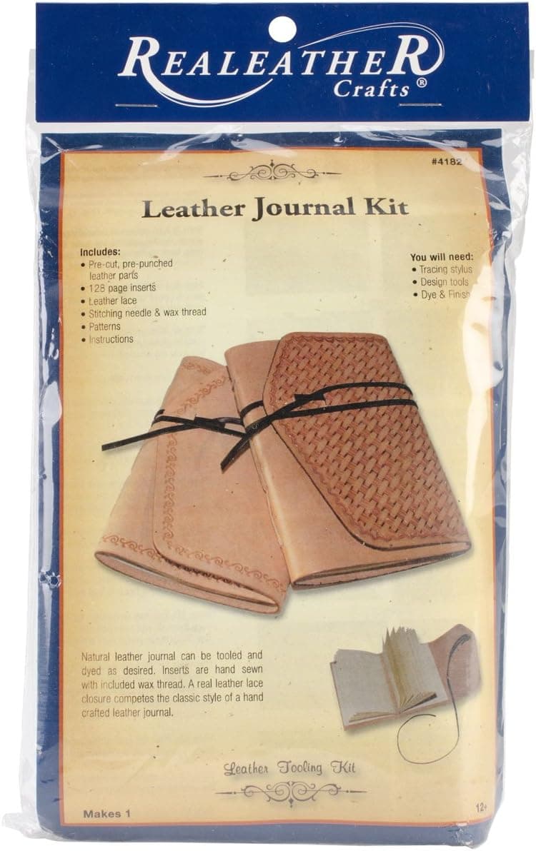 Realeather C418202 Journal Leathercraft Kit 45 x 6 Brown 1Kit