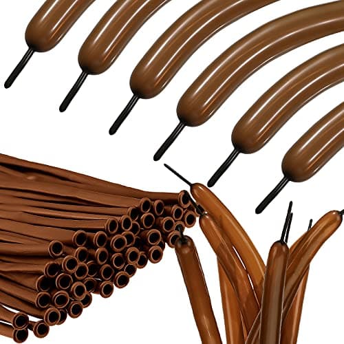 Skylety 100 Pcs 260q Twisting Balloons Long Balloons DIY Latex Modelling for Adults Birthday Wedding Engagement Anniversary Festival Party DecorationCoffee