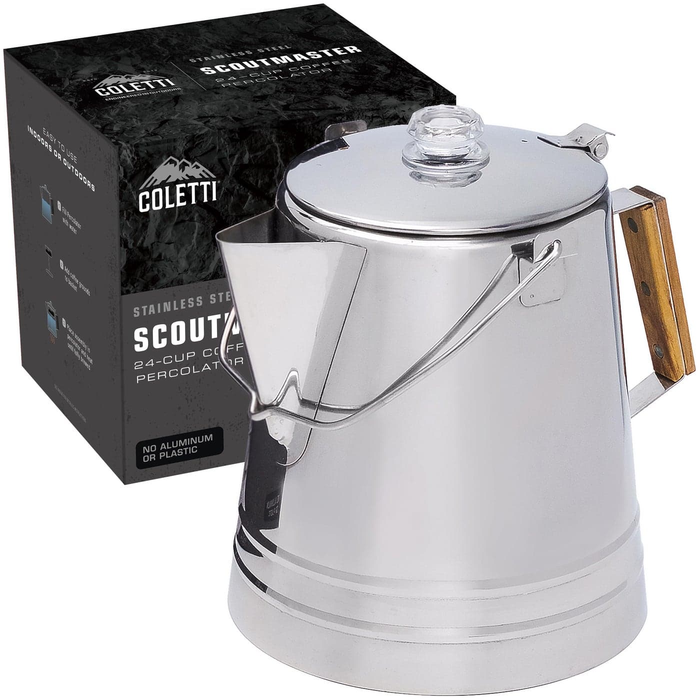 COLETTI Scoutmaster Coffee Percolator Camping The Ultimate Camping Coffee Maker 24 Cup