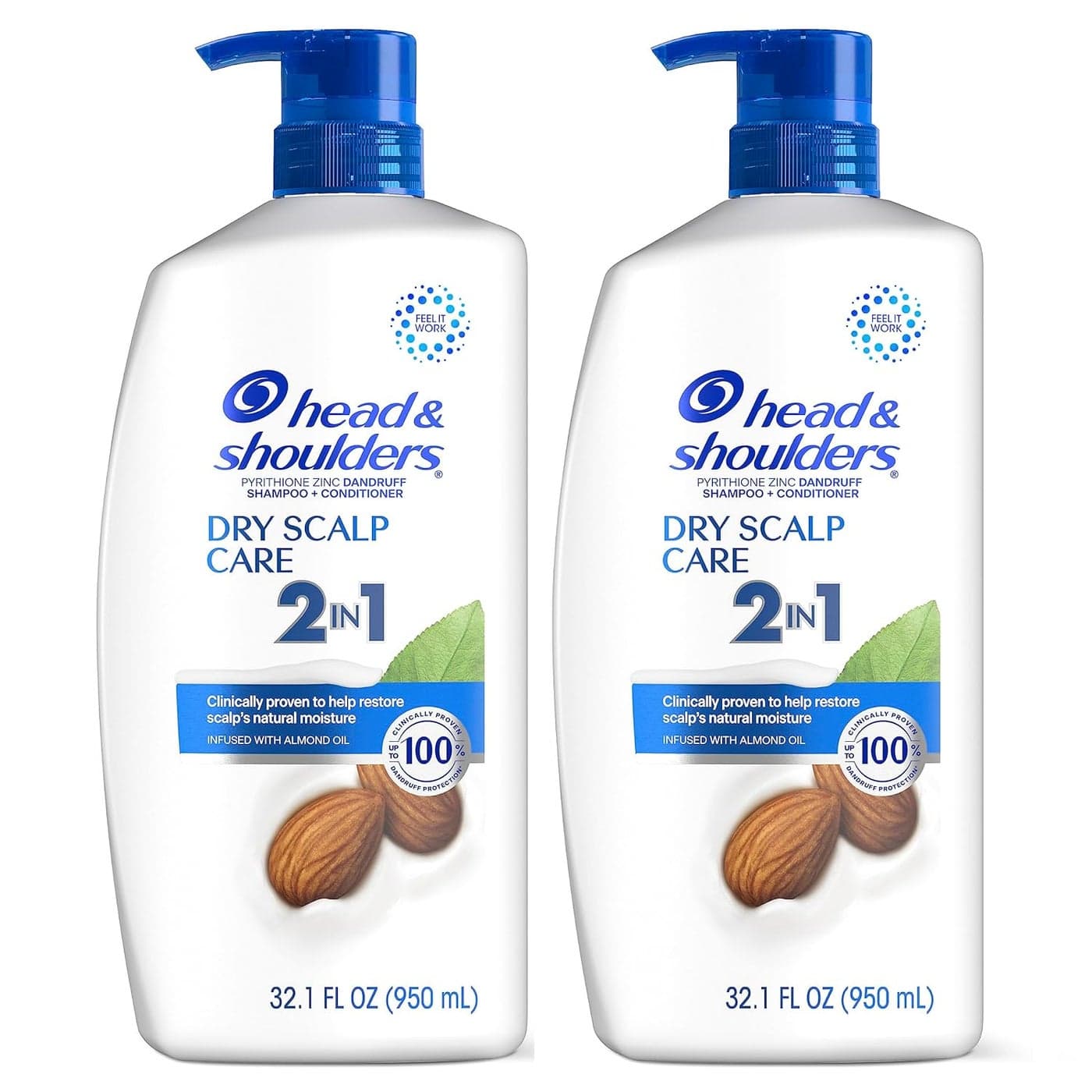 Head Shoulders 2in1 Dandruff Shampoo and Conditioner Set Advanced Dry Scalp Care Anti Dandruff Treatment Nourishing Almond Oil Itch Dryness Relief Scalp Shield 321 Fl Oz Each 2 Pack