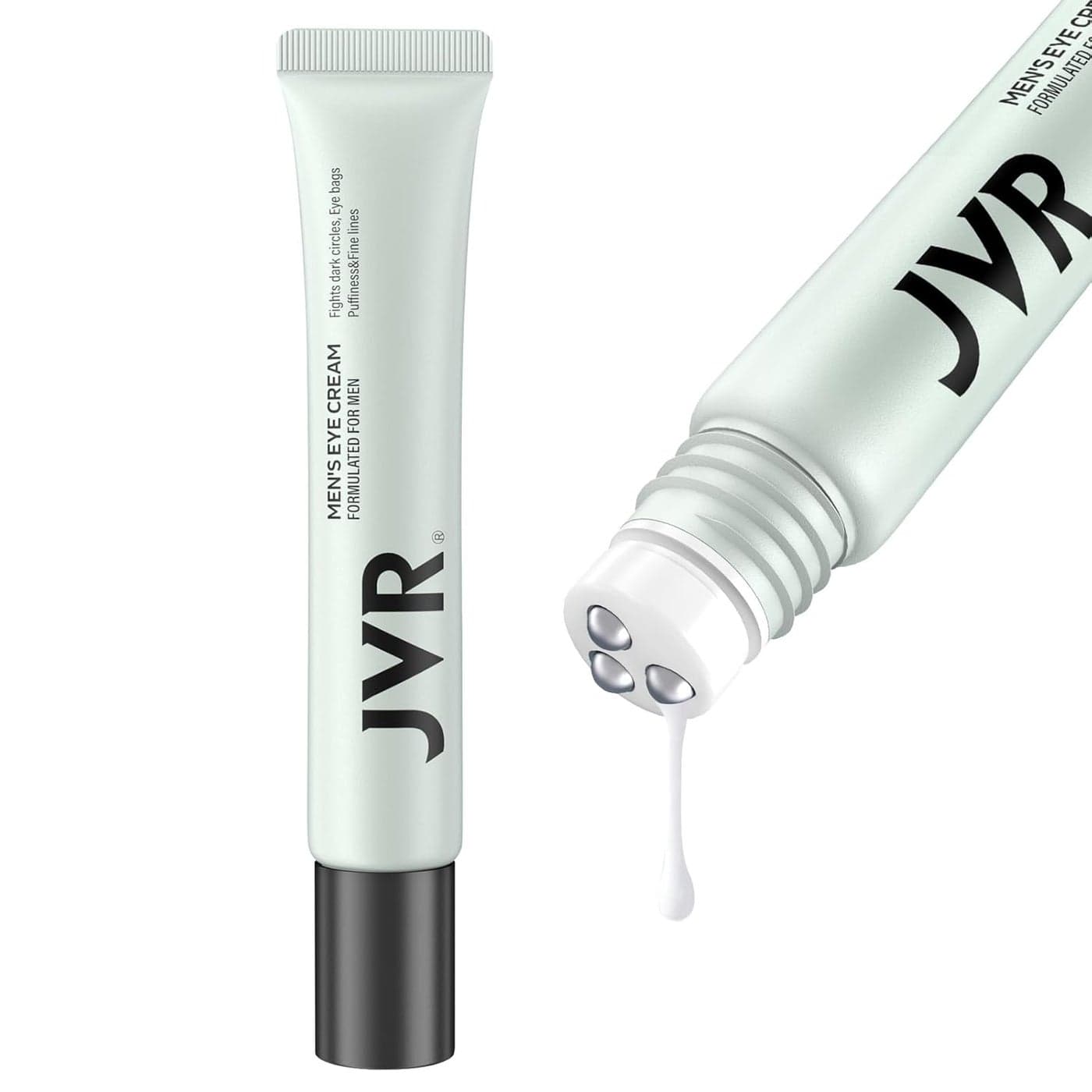 JVR Caffeine Eye Cream and Under Eyes Roller for Dark Circles and Puffiness Fine Lines UnderEyes Bags Eye Serum with Vitamin C Hyaluronic Acid 20 ml