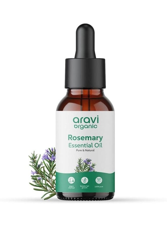 Aravi Organic Rosemary Essential Oil for Hair Growth,Quick Hair Growth Rosemary Oil for Women and Men - 100% Pure Rosemary Leaves Oil - 15 ml