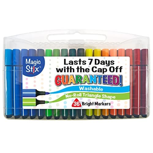 The Pencil Grip Magic Tri Stix NonToxic and Washable Markers For Kids 36 Assorted Stix Markers TPG399
