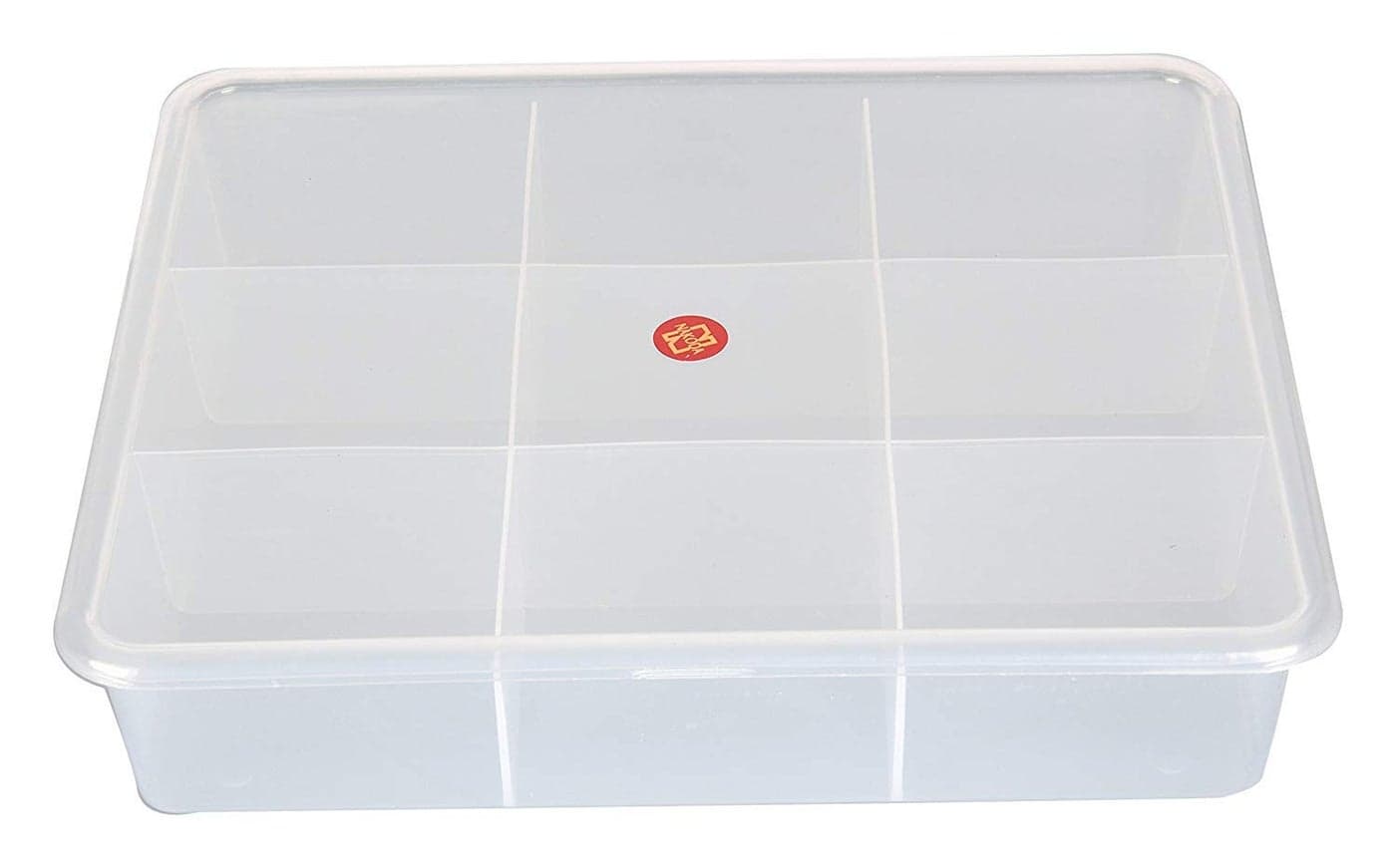 SHOPATHON INDIA 9 Grids High Thickness Plastic Multipurpose Rectangular Big Storage Box with Tight Lid Big