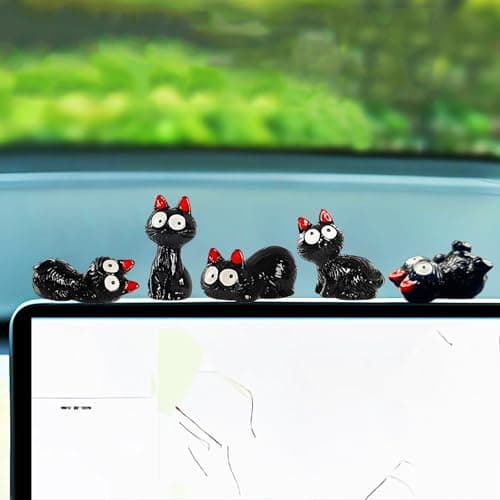 Motaney Cute Cats Car Dashboard Decorations Funny Cat Playing Ornaments Rear View Mirror Accessories Center Console Decor Car Accessories Interior for WomenMen