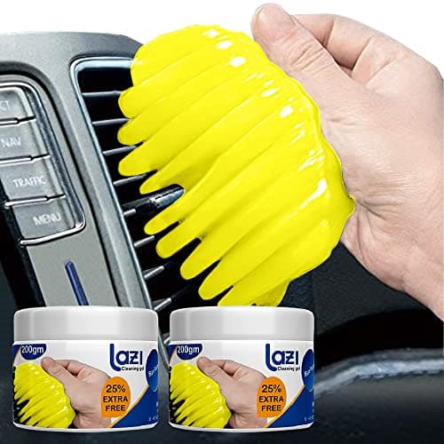 LAZI(200gm X Pack of 2)Multipurpose Car Ac Vent Dashboard Interior Dust Dirt Cleaner Sticky Jelly Putty Kit for Vehicle Interior Keyboard PC Laptop Electronic Gadgets appliances Reusable Cleaning Gel