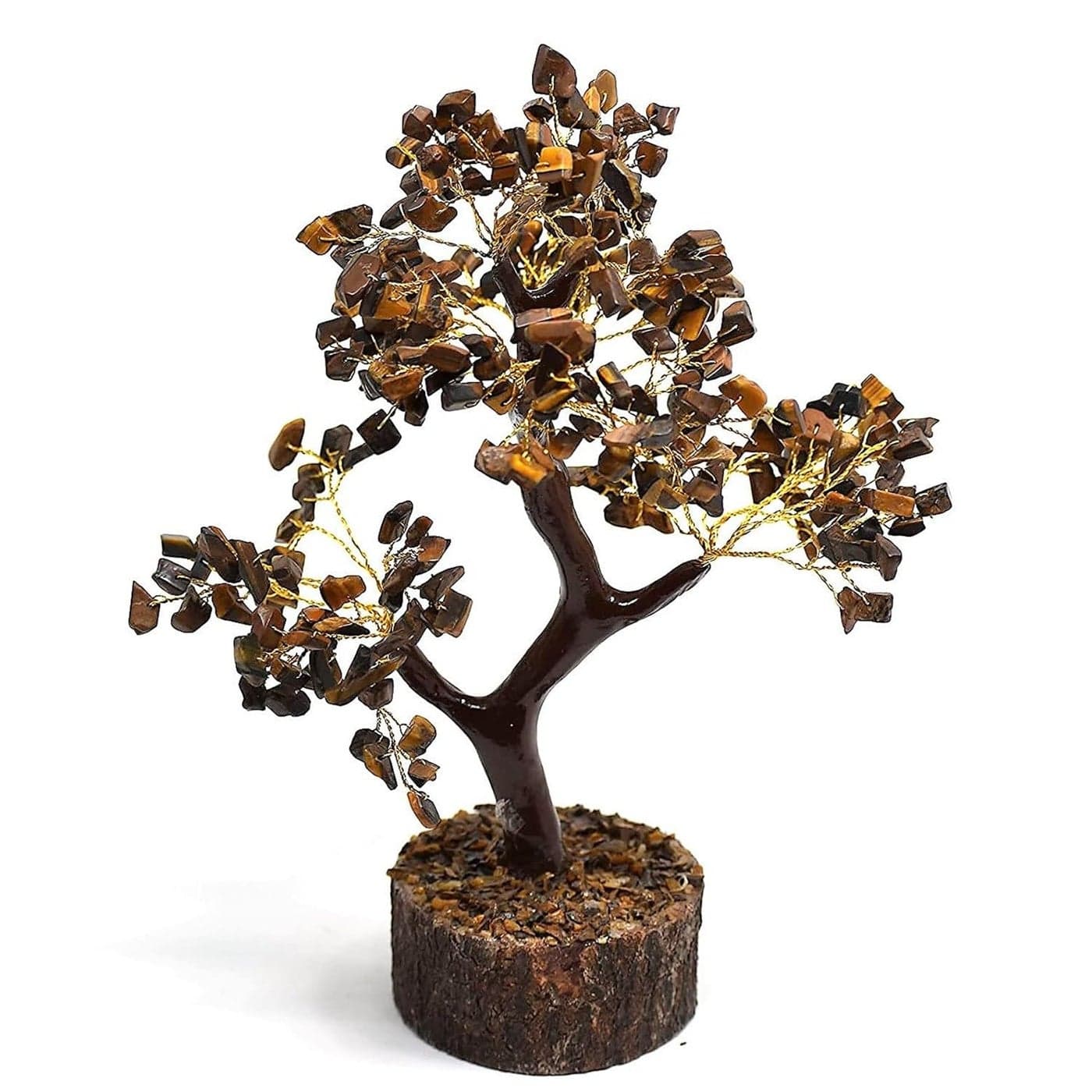 REBUY Tiger Eye Crystal Tree Gemstone Tree Healing Stone Chakra Healing Tree Home Dcor Gift Office Dcor Gift 300 Beads Tree Gift