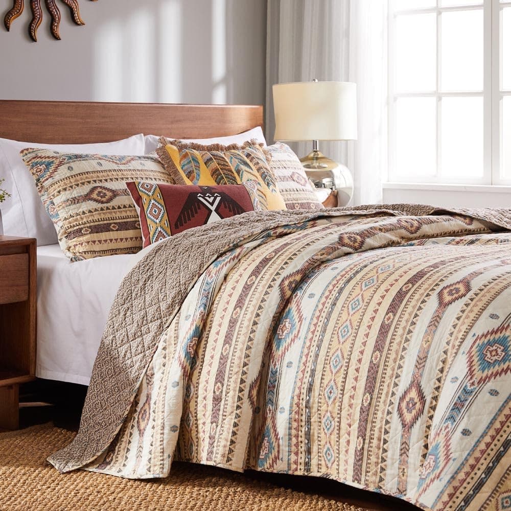 Barefoot Bungalow Phoenix Quilt Set FullQueen TanGL1904CMSQ