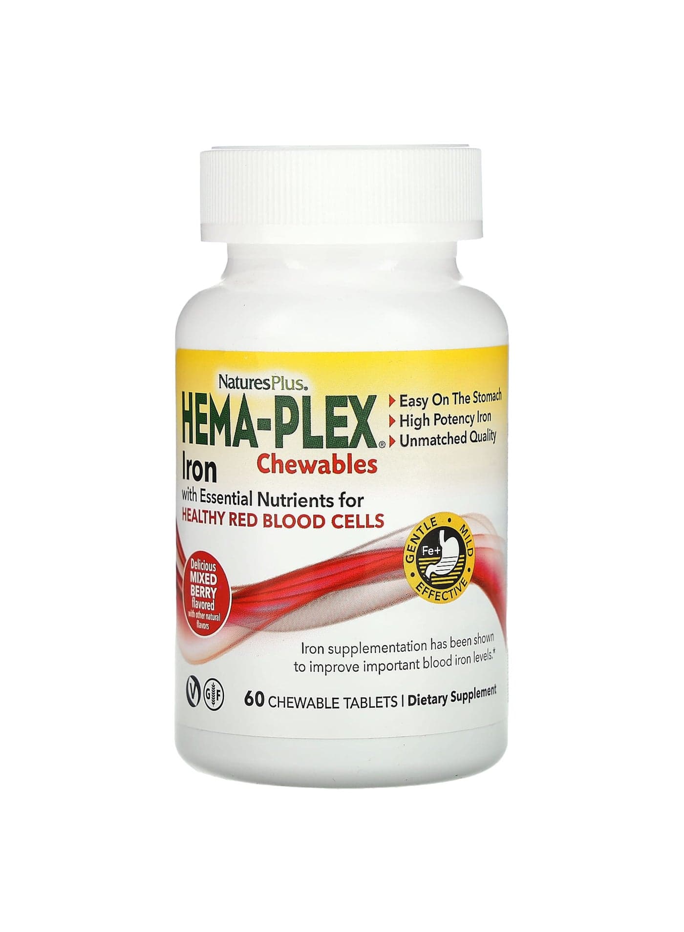 Hema-Plex Iron Chewables, Mixed Berry, 60 Chewable Tablets