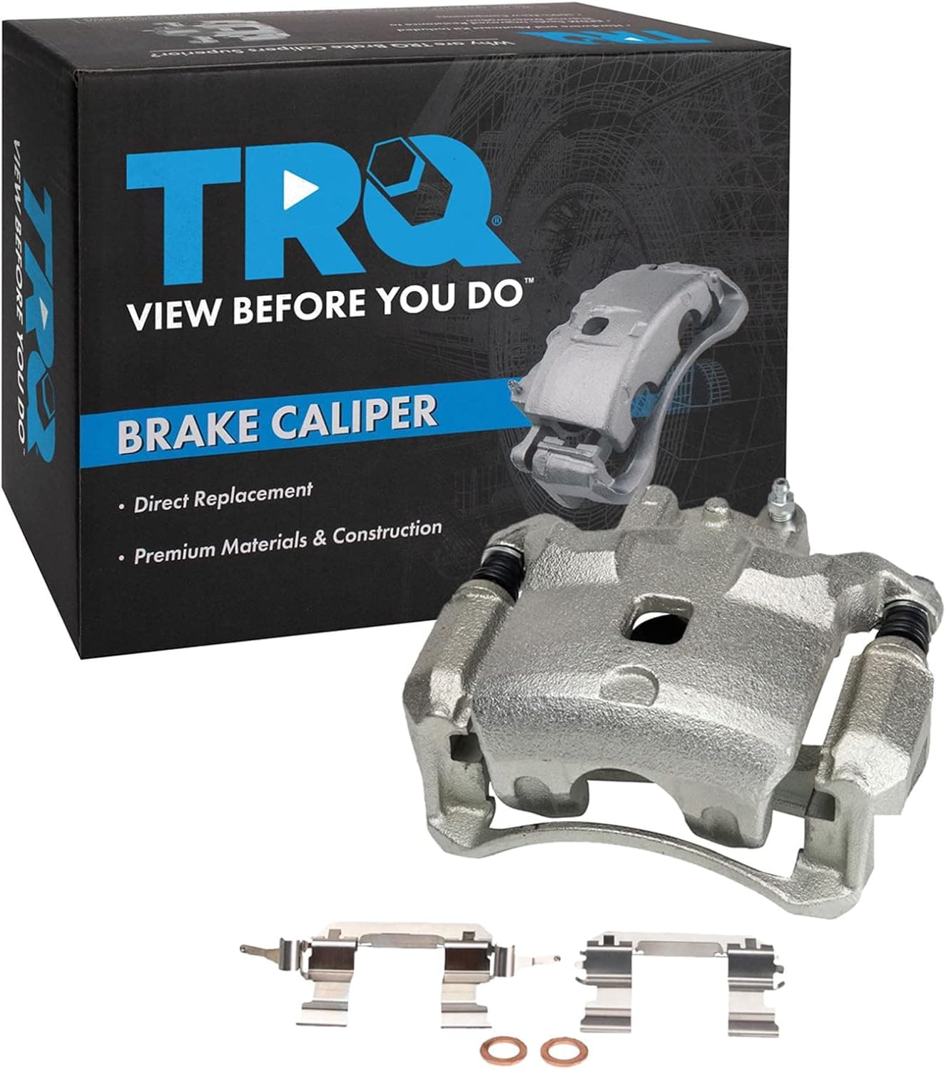 TRQ Front Left Brake Caliper with Bracket for 2007-2019 Nissan Sentra