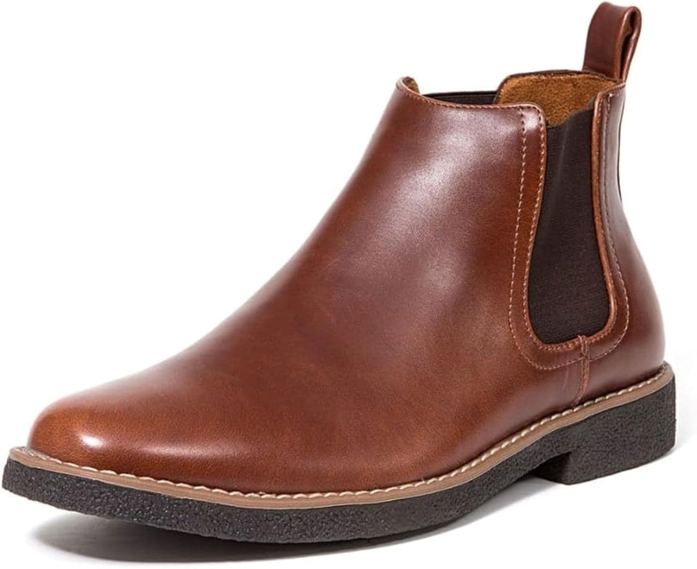 Deer Stags Mens Rockland Dress Comfort Chelsea BootRedwoodDark Brown 8 Medium