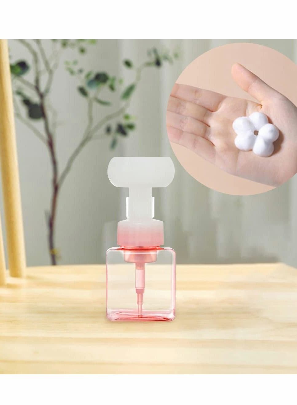 Foaming Soap Dispenser, 300ml (10oz) Flower Bottle Empty Foam Liquid Hand Containers BPA Free Plastic Press Bottles for Kitchen and Bathroom (Foaming Only)
