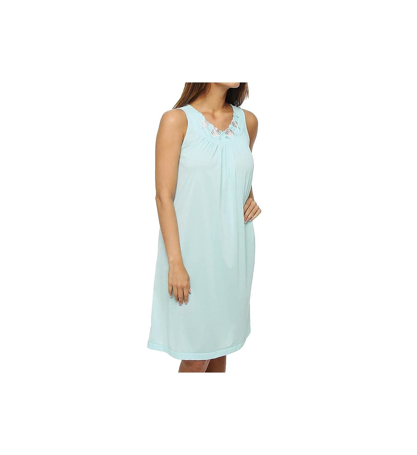 Shadowline Women's Petals 40 Inch Sleeveless Waltz Gown, Sea Foam, 3X