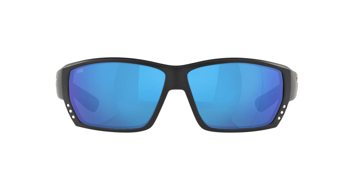 Costa Del Mar Man Sunglasses Matte Black Frame, Blue Mirror Lenses 62MM