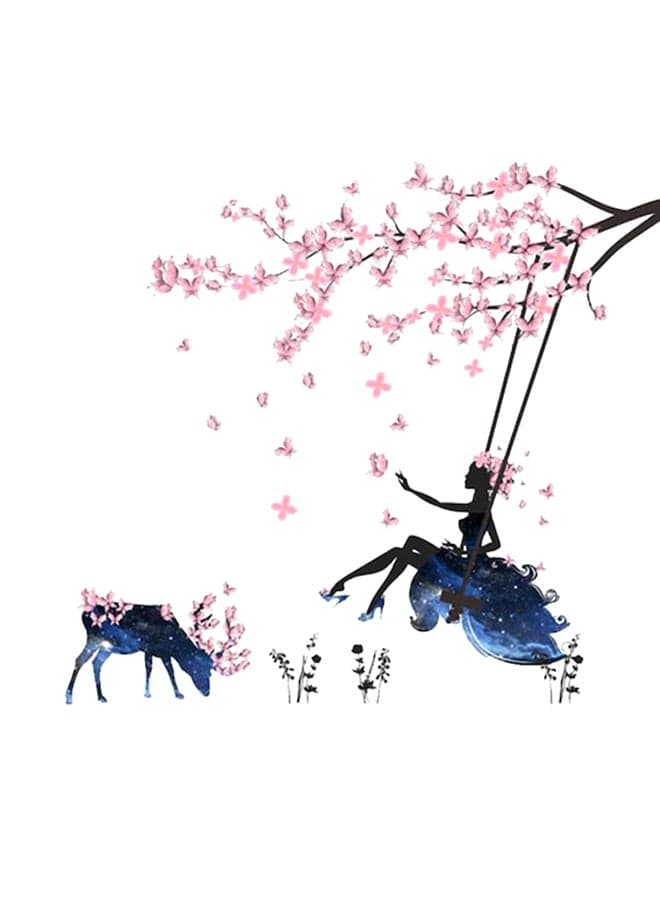 Creative Plum Flowers Removable Wall Sticker Pink/Blue 60 x 90centimeter