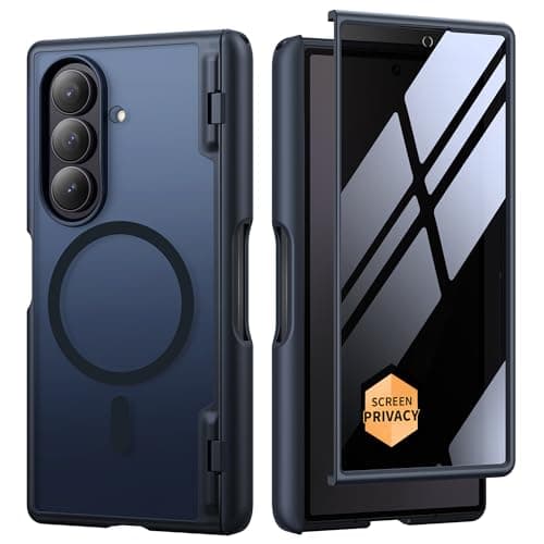 MOBOSI Magnetic for Z Fold 7 Case with Screen Protector, Compatible with Magsafe, Full-Body Coverage Hinge Protection, Shockproof Rugged Slim Phone Case for Samsung Galaxy Z Fold7, Privacy Black