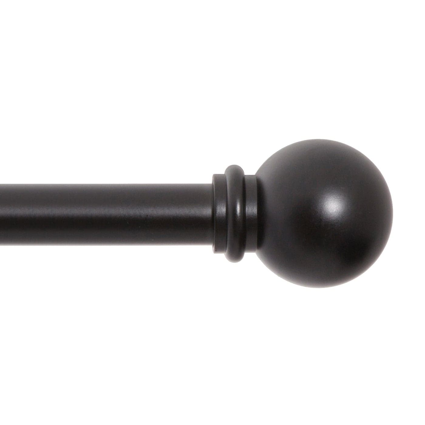 Kenney Chelsea Ball End Window Curtain Rod Adjustable 28 to 48 Inches Extendable Set Black