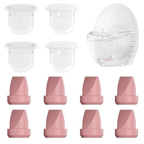 12PC M6 Breast Pump Replacement Accessories Including 8pcs Duckbill Valve and 4pcs Diaphragms for Momcozy Mobile Style M6 Replace for Momcozy Pump Parts Not Original Parts 12PC Red