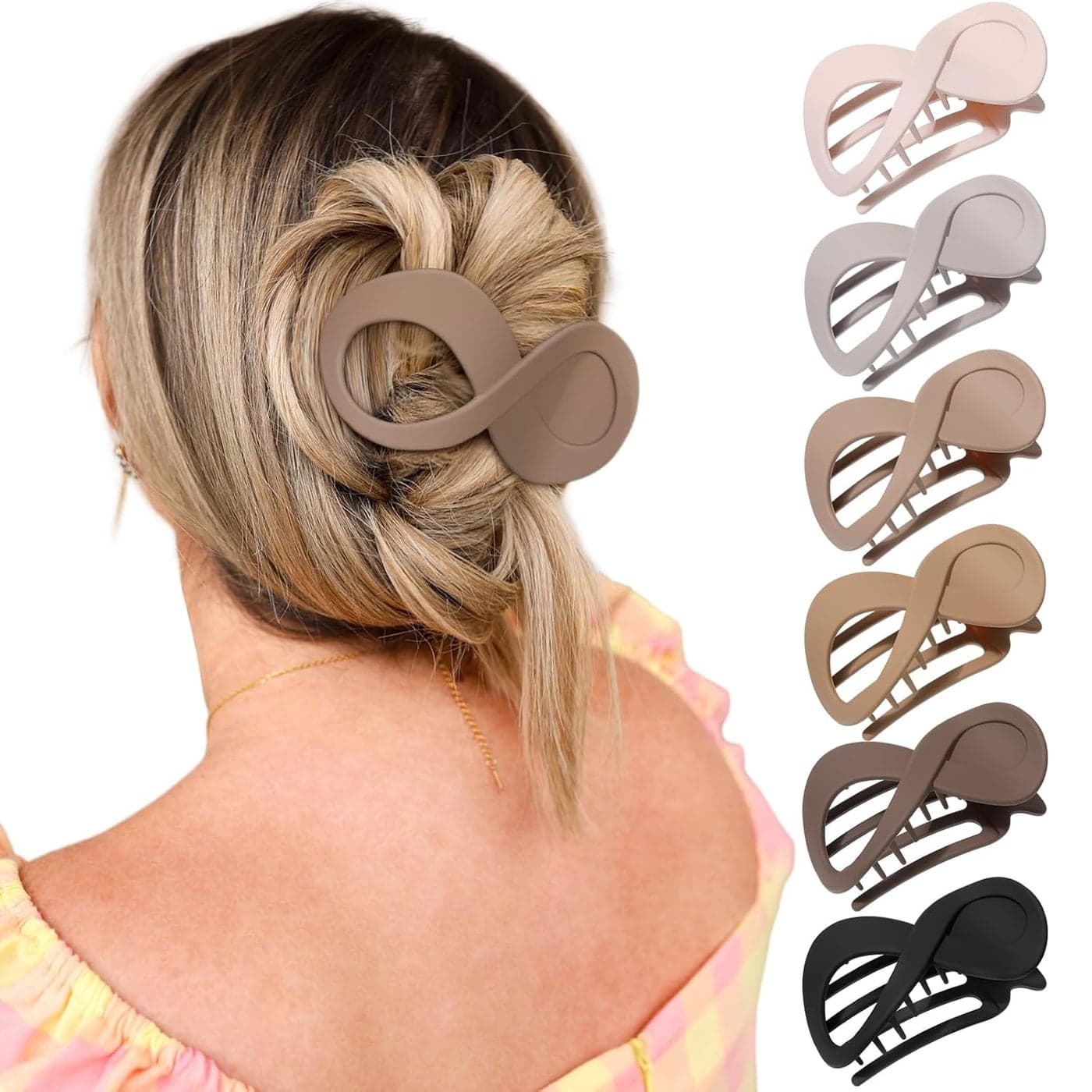 French Concord Flat Hair Clips 6PCS Curved Hair Claw No Slip Hair Clips Volume Strong Hold Clip Hair Claw for Women Girls Matte DuckbillMedium 33